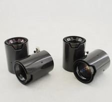 NEW 4X For 15-19 BMW F80 M3 F82 M4 Carbon Fiber Stainless Steel Tip 70MM Black picture
