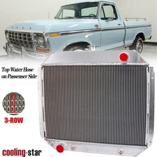 3 Core Radiator For 1966-1976 1977 1978 1979 Ford F100 F150 F250 F350 Bronco V8 picture