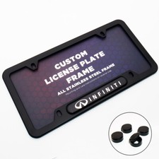 Universal Fit Sport Brand New License Frame Plate Cover Stainless Steel Black picture