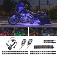 LEDGlow 8pc Advanced Million Color LED Motorcycle Neon Accent Flex Light Kit picture