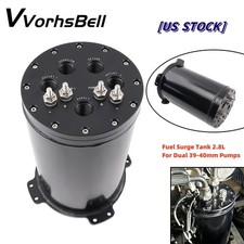 2.8L Aluminum Surge Tank Suits Single/Twin 39mm-40mm Intank Fuel Pumps AN8 Ports picture