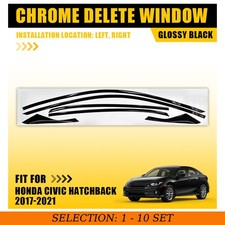1-10Set Glossy Window Trim For Honda Civic 2017-21 Window Chrome Delete Blackout picture