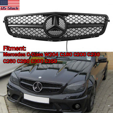 AMG Style LED Star Grille For Mercedes Benz W204 2008-2014 C300 C350 Matte Black picture