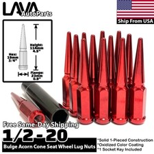 20x Red 1/2-20 Spike Lug Nut Fit Ford Explorer Taurus Mustang Ranger LTD Flex picture