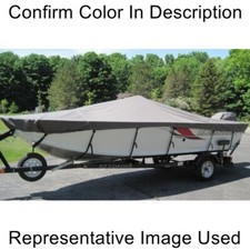 Carver 71218S-11 Styled-To-Fit Travel Boat Cover 7.6 oz. Sun-DURA Mist Gray NEW picture