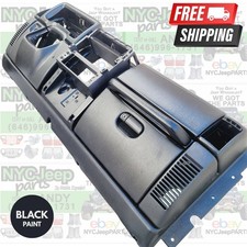 97-02 Jeep TJ Wrangler Complete DASH PANEL Frame Bezel Trim Black Paint picture