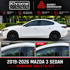 2019-2026 Mazda 3 Sedan Chrome Delete Overlay (Glossy Black) picture