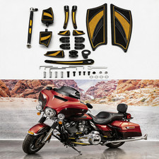 Floorboard Diamond Anodized Gold Fit Harley Road Street Electra Glide 2014-2026 picture