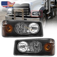 For Mack Granite GU713 Headlight Lamp Left Right Pair Side picture