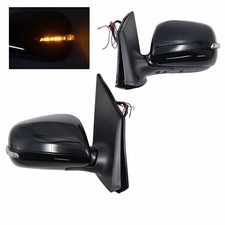Black Manual Mirror For 09 10 11 12 13 Toyota Corolla R & L Folding Turn Signal picture