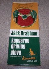 1960s Jack Brabham Kangaroo Leather Driving Gloves - New In Box Women's Size 6 picture