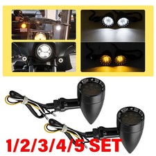 Motorcycle Blinker Indicator Turn Signal Light Lamp Amber/White Universal 1-5SET picture