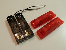 (2) LED Lights 1x4 Surface mount w/base RED Clearance Marker trailer Optronics  picture