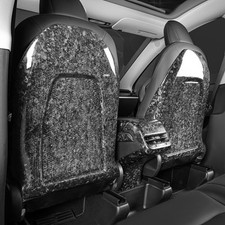 For 17-23 TESLA Model 3/Y Seat Back Pair Real Molded Forged Carbon Glossy Black picture