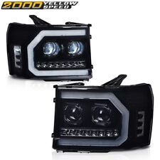 Smoke Lens Dual Projector LED Headlights Fit For 07-14 GMC Sierra 1500 2500 3500 picture