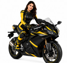 Women's Leather Motorcycle Racing Suit CE Armor Biker Track Riding Protectivgear picture