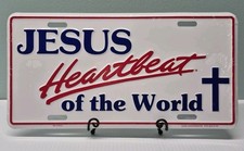 Jesus The Heartbeat of the World License Plate | Embossed Aluminum Car Tag picture
