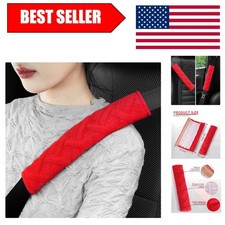Versatile 2-Pack Car Seat Belt Covers - Fashionable Foam Protection in Red picture