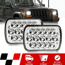 Pair 5X7/7X6 LED Headlights For Jeep Cherokee XJ 1984-2001 Wrangler YJ 1986-1995 picture
