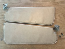 1981 1993 Dodge D150 Sun Visors Beige Vinyl Pair D250 D350 Visor LH RH Set Truck picture