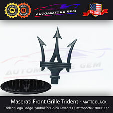Maserati Matte Black Front Grille Emblem Trident Logo Badge Symbol 670005377 picture