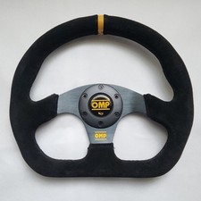 OMP Black Suede Leather D Shape Street Sport Steering Wheel 320mm 12.5in BSLYB picture