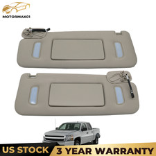 2x Gray Right & Left Sun Visors For 2007-2014 GMC Sierra 1500 Chevy Silverado picture