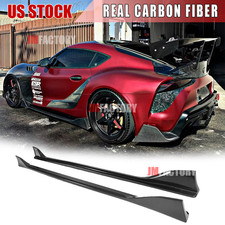 FOR 20-26 TOYOTA SUPRA A90 AG STYLE CARBON FIBER SIDE SKIRT EXTENSIONS SPLITTER picture