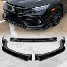 For 2017-2021 Honda Civic Si Coupe Sedan Painted Black Front Bumper Spoiler Lip picture