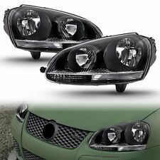 Pair Headlights Headlamps Black Housing Left & Right For 2008 Volkswagen R32 picture