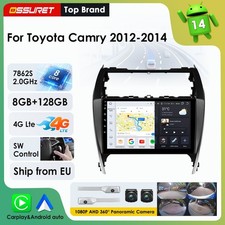 8+128G For 2012-2014 Toyota Camry Car Radio Android 14 GPS Navi CarPlay + 360CAM picture