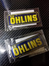 x2 OHLINS 3D Heatproof Metal Exhaust Shock Badge Sticker Graphic Decal PACK Blue picture