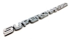 Chrome Supercharged Badge Emblem Single, 148mm x 11mm picture