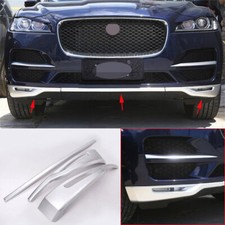 3PCS Silver ABS Front Bumper Lip Guard Panel Cover Fit For Jaguar F-PACE 2016-20 picture