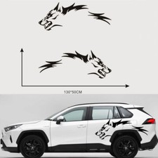 2 Pcs Car Door Side Stickers Fashion Vinyl Decals Running Wolf Pattern Stickers picture