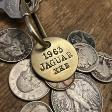 1963 JAGUAR XKE Custom Solid Brass  Key Fob  [B] ‘63 picture