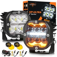 AUXBEAM 3 Inch 84W LED Pods White DRL&Amber Turn Signal Ditch Cube Offroad Light picture