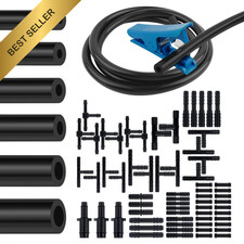 Silicone Vacuum Hose Kit 6Pcs 4.9Ft Assorted Sizes with Connectors and Cutters picture