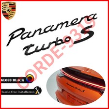2x Gloss Black For Porsche Panamera Turbo S Rear Badge Emblem Set Look Deck lid picture