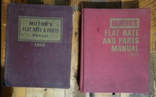 1959 and 1970 Motor's Flat Rate and Parts Manuals Vintage Repair Manual Lot of 2 picture