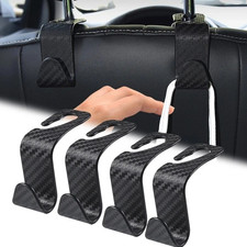 4pcs Carbon Fiber Car Seat Hook Hanger Bag Organizer Holder Clip Car Accessories picture