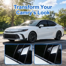 10Pcs Bright Black Car Door Window Pillar Post Cover Trim For Toyota Camry 2025 picture