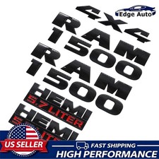 For RAM 1500 4X4 Door Tailgate 5.7 Liter HEMI Emblem Badge Gloss Black 2013-2018 picture