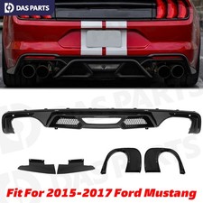 GT500 Style Rear Bumper Lip Quad/Dual Diffuser Gloss Black For 2015-2017 Mustang picture