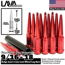 20x Red 9/16-18 Spline Spike Lug Nuts Fit Dodge Dakota Durango Ram1500 Raider picture