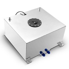 15 Gallon 60L Polished Aluminum Race Drift Fuel Cell Gas Tank & Level Sender picture