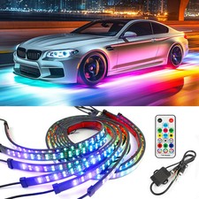 6PCS Double Row Dream RGB Color Underglow LED Neon Kit Light Strip For Car Truck picture