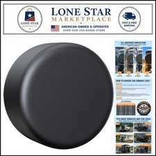 Stylish Black Spare Tire Cover for 30-32 Inch Wheels - Heavy-Duty and Waterproof picture