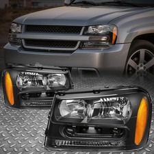 FOR 02-09 CHEVY TRAILBLAZER EXT BLACK HOUSING AMBER CORNER HEADLIGHT HEAD LAMPS picture
