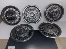 80-85 Cadillac Eldorado Seville Wire Spoke Hub Caps Set of 5 FOR PARTS / REPAIR picture